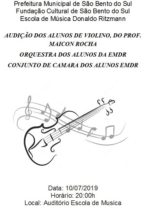 AUDIO DOS ALUNOS DE VIOLINO, DO PROF. MAICON ROCHA / ORQUESTRA DOS ALUNOS DA EMDR / CONJUNTO DE C