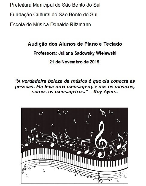 Audio dos alunos de piano e teclado da professora Juliana