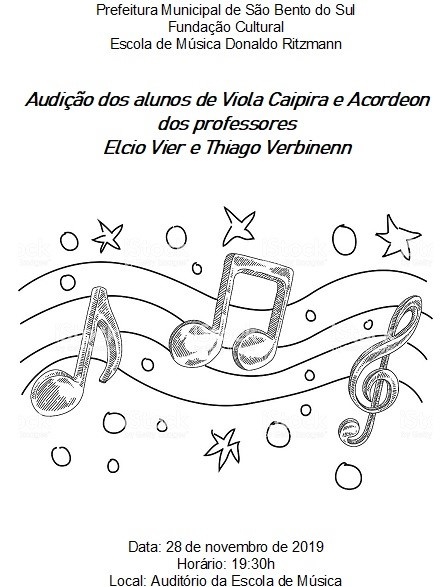 Audio dos alunos de Viola Caipira e Acordeon dos professores  Elcio Vier e Thiago Verbinenn